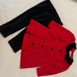 Plum Pudding Ltd Top and pants Girl 18m red/black set